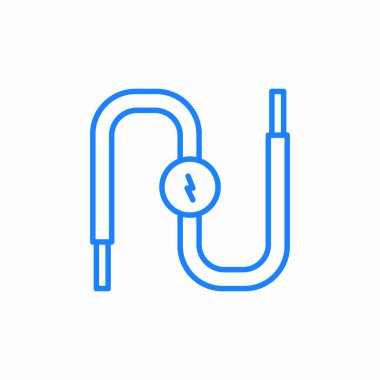 elektrik kablo simgesi işareti vektörü