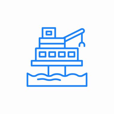 offshore petrol platformu işaret vektörü