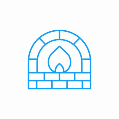 tuğla fırını alev simgesi vektörü