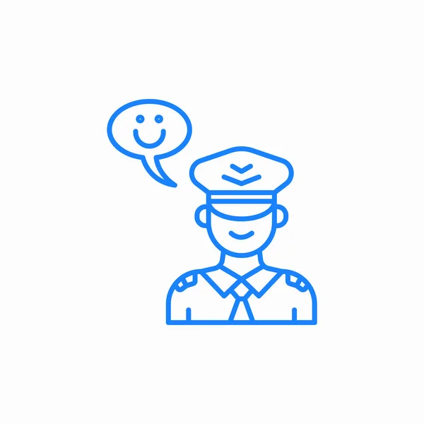 Uçak kaptanı mutlu simge işareti vektörü