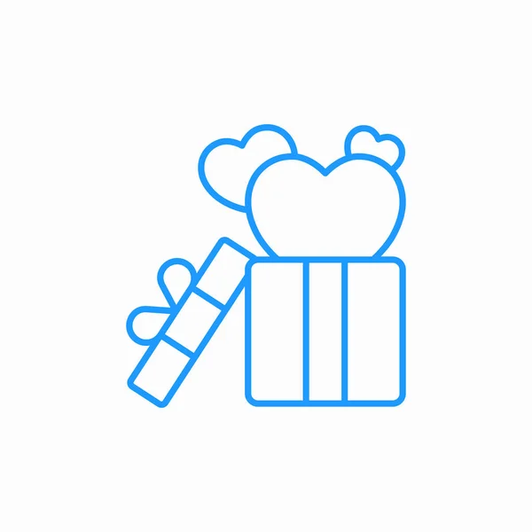 hediye kutusu kalp simgesi vektörü