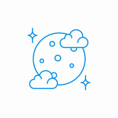 Ay bulutu gece simgesi işareti vektörü