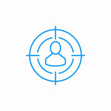 bir kişi simge işareti vektörü hedefleniyor