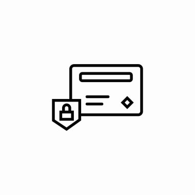 Güvenli kredi kartı simgesi işareti vektörü