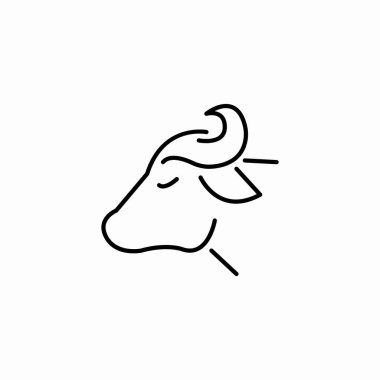 Bufalo başı boynuz simgesi vektörü