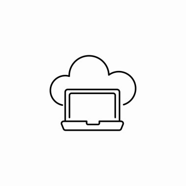 bulut dizüstü bilgisayar erişim simgesi işareti vektörü