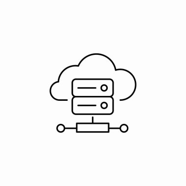 bulut sunucusu ağ simgesi işaret vektörü