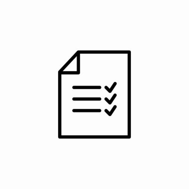 Kontrol listesi simgesi imzalama vektörü olan belge