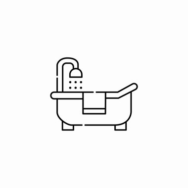 Küvet banyosu banyo ikonu işaret vektörü