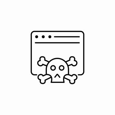 tarayıcı kafatası uyarı simgesi vektörü