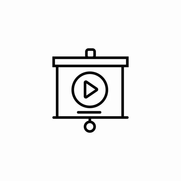 Projektör ekran sunum simgesi işaret vektörü