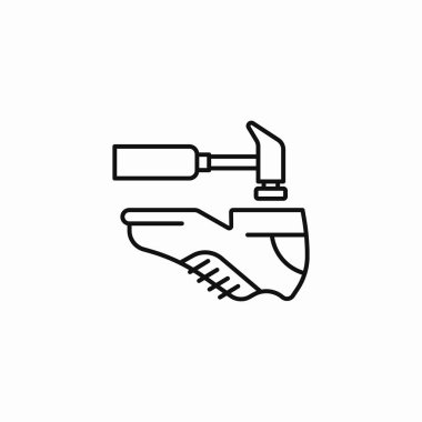 Çekiç ayakkabı onarım simgesi vektörü