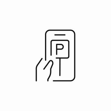 mobil park uygulaması simge işareti vektörü