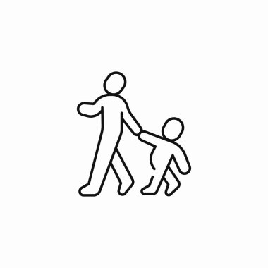 ebeveyn çocuk yürüyen simge işareti vektörü