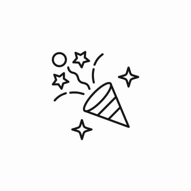 Patlayan parti popper simgesi işaret vektörü