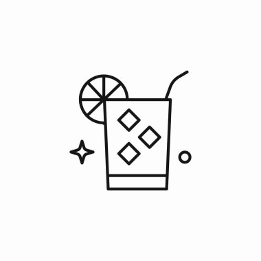 Buzlu kokteyl ikonu işaret vektörü