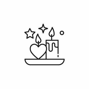 romantik kalp mumları simge işareti vektörü