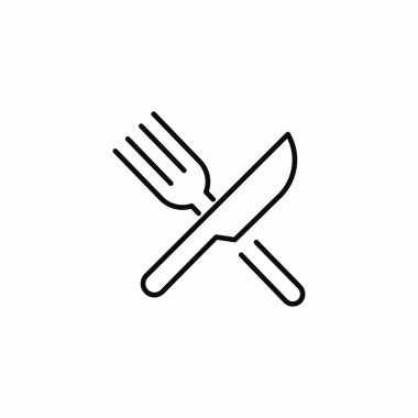 çapraz çatal bıçak simgesi işareti vektörü