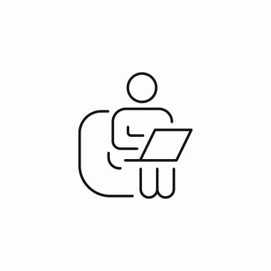 Dizüstü bilgisayar simgesi imzalama vektörü