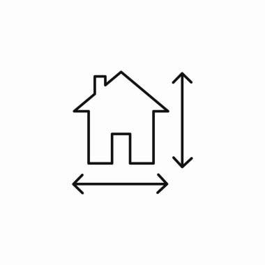ev boyutları ölçüm simgesi işaret vektörü