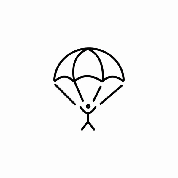 Paraşütle atlayan kişi simge işareti vektörü