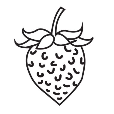 Ahududu ikonu vektörü. Çizgi vektör işareti. izole edilmiş sınır sembolü çizimi