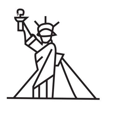 Bayrak çizgisi biçim vektör tasarımlı ABD anıtı