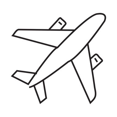 Uçak ikonu taslağı. Uçağın vektör illüstrasyonu
