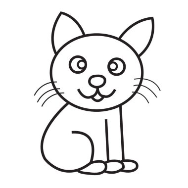 sevimli çizgi kedi. vektör çizim.