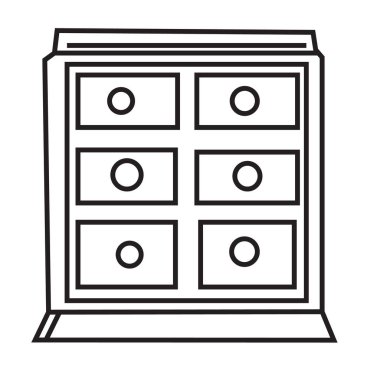 Kabine ikonu vektör illüstrasyonu