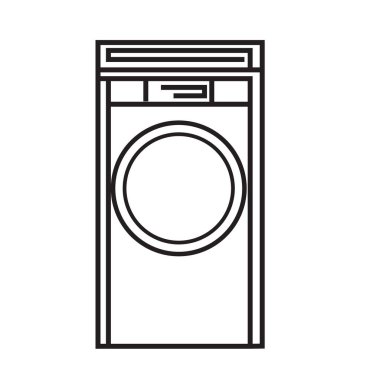 çamaşır makinesi izole vektör çizim tasarımı