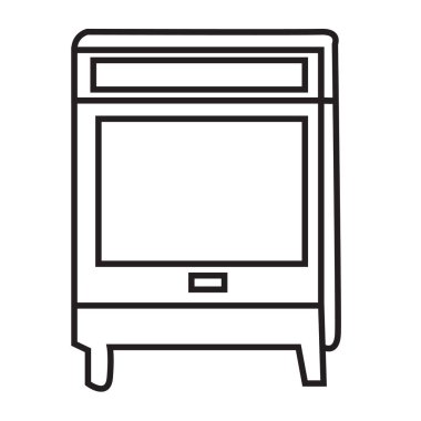 Fırın ikonu. Beyaz arkaplanda izole edilmiş web tasarımı için ana fırın fırın vektör simgesi