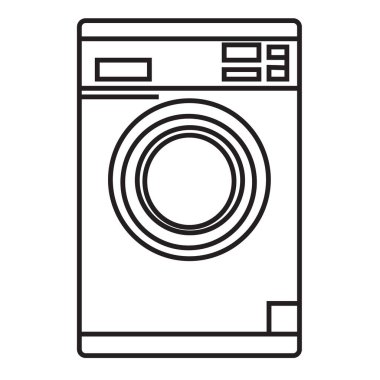 çamaşır makinesi simgesi. Web için makine vektör sembolünün basit gösterimi