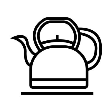 Kettle vektör ince çizgi simgesi