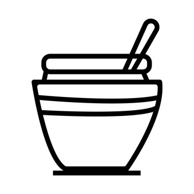 çorba vektörü ince çizgi simgesi
