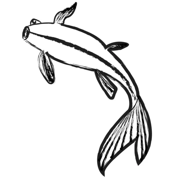 Balık elle çizilmiş çizim, Vektör illüstrasyon