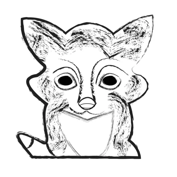 Şirin bir kedinin el çizimi. vektör.