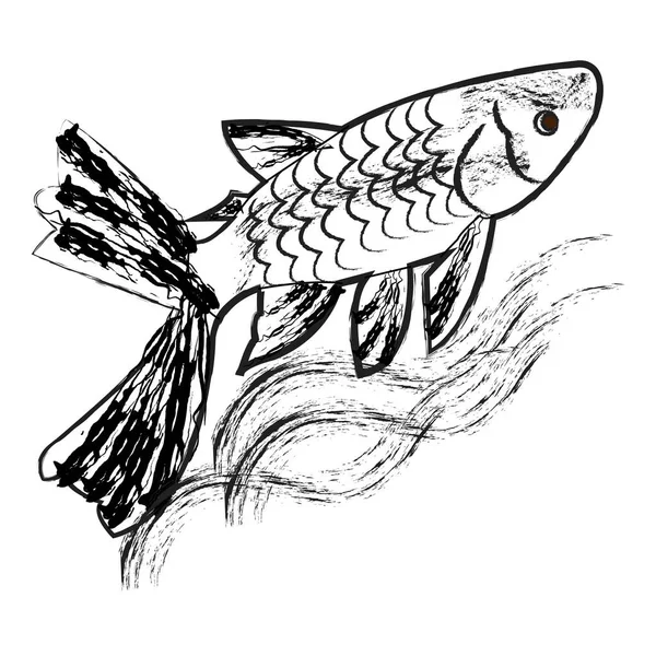 Bir balık çizimi. vektör çizimi.