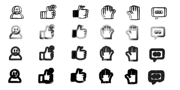 Bir takım el simgeleri. vektör illüstrasyonu