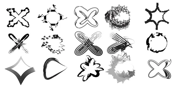 Siyah grunge simgelerinin vektör kümesi.