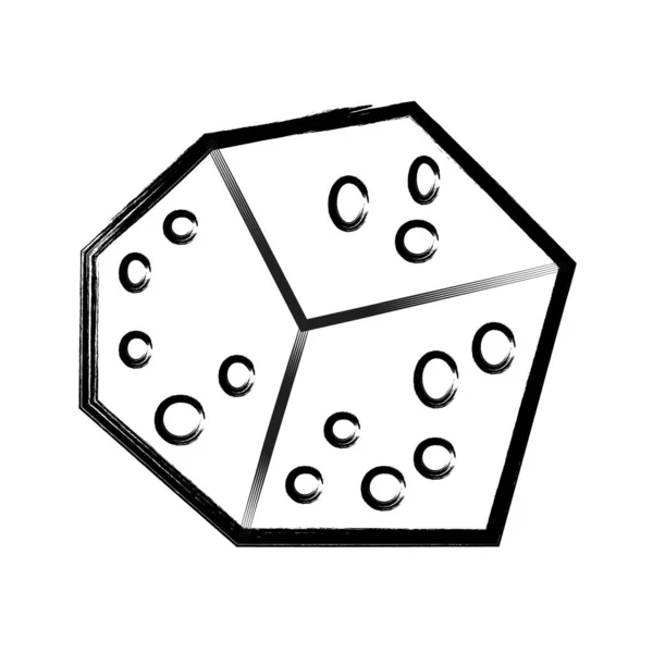 Çizgi film zar simgesinin vektör illüstrasyonu