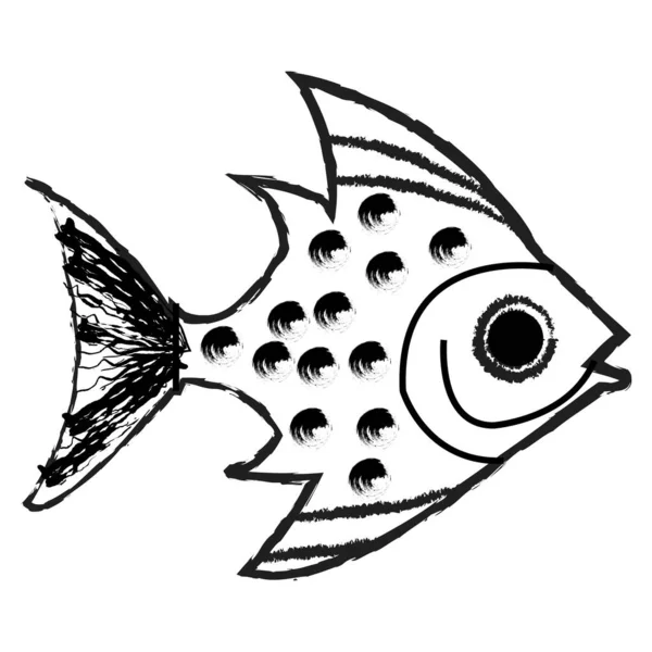 siyah beyaz çizgi film balık