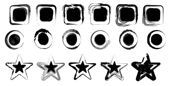 yıldız, grunge yıldızı, grunge yıldızı, yıldız, yıldız simgesi seti, vektör illüstrasyonu
