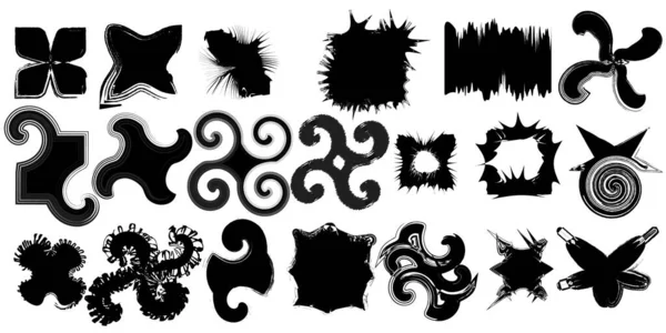 Siyah vektör çiçek elementleri kümesi