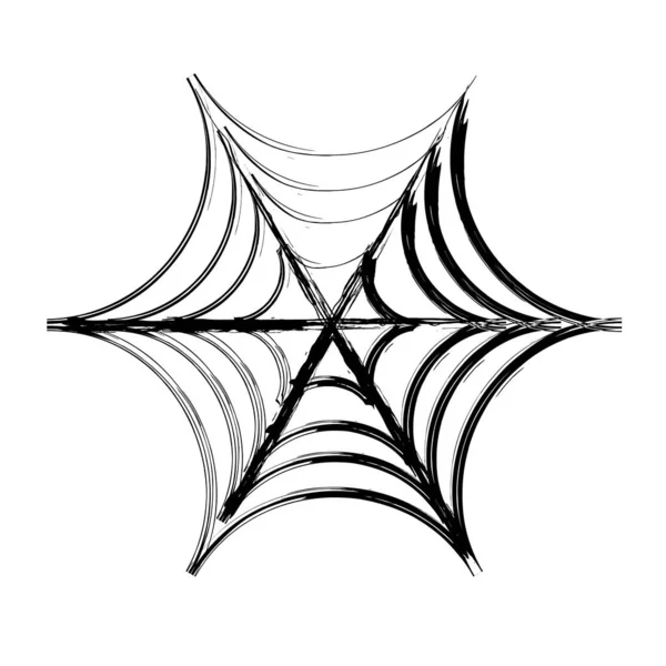 Cadılar Bayramı örümcek ağı beyaz arkaplanda izole