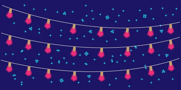 Noel ışıkları koyu mavi zemin üzerine