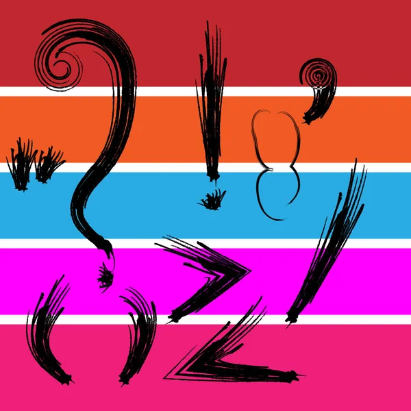 Fırça darbesi ve çizgilerle soyut vektör arkaplanı.