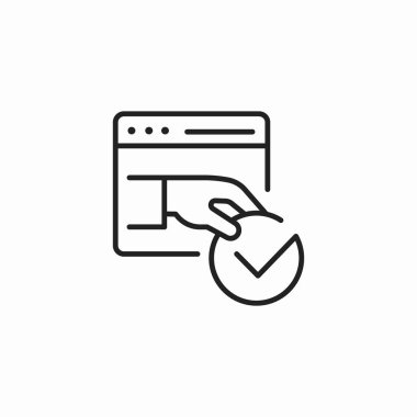 Web tamamlanmış simge işareti vektörü