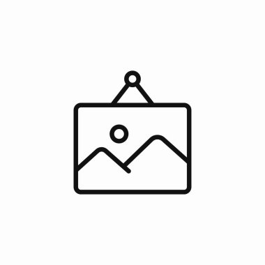 asılmış resim çerçeve simgesi vektörü