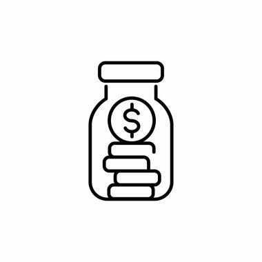 şişe para tasarrufu simgesi işareti vektörü